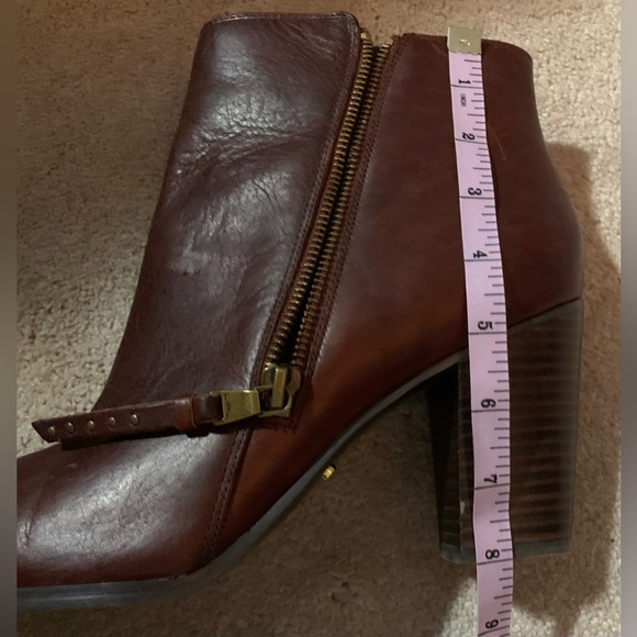 Lauren Ralph Lauren “Fahari” Burgundy Leather Booties - Women’s Size 11 - Picture 4 of 5